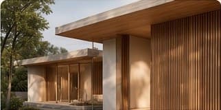House with wide eaves and timber panels (sample image)